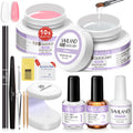 SAVILAND Quick-dry Builder Nail Gel Kit – Clear & Pink Gels with Mini UV Light