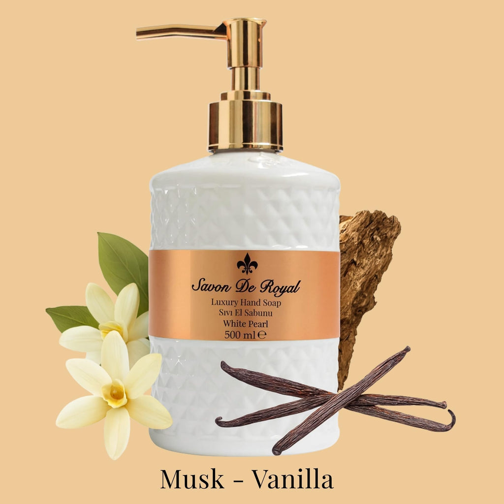 Savon De Royal Luxury 3-Pack Liquid Hand Soap – Jasmine, Musk Vanilla & Vanilla Orange | Refillable Bottles Gift Set
