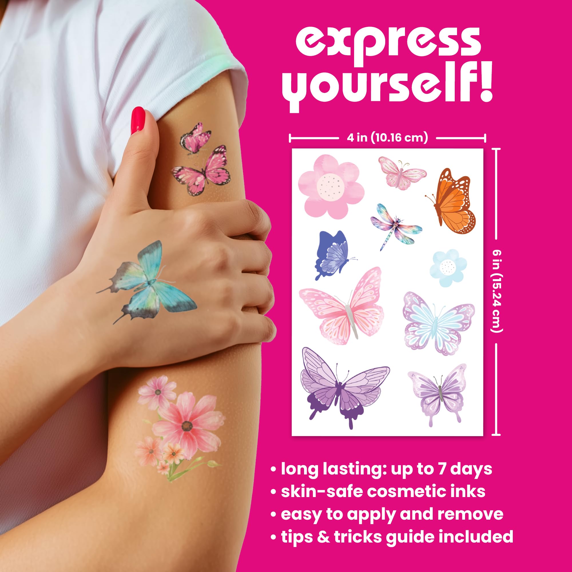 Savvi 500 Temporary Tattoos for Girls – Unicorns, Mermaids & More | Party Favors
