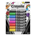 Savvi Crayola 8ct Temporary Tattoo Markers – Skin-Safe Ink, Vibrant Colors, USA Made (1 Pack)