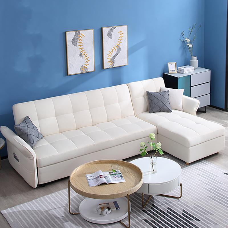 SB162 Three Seater Corner Sofa Bed, White