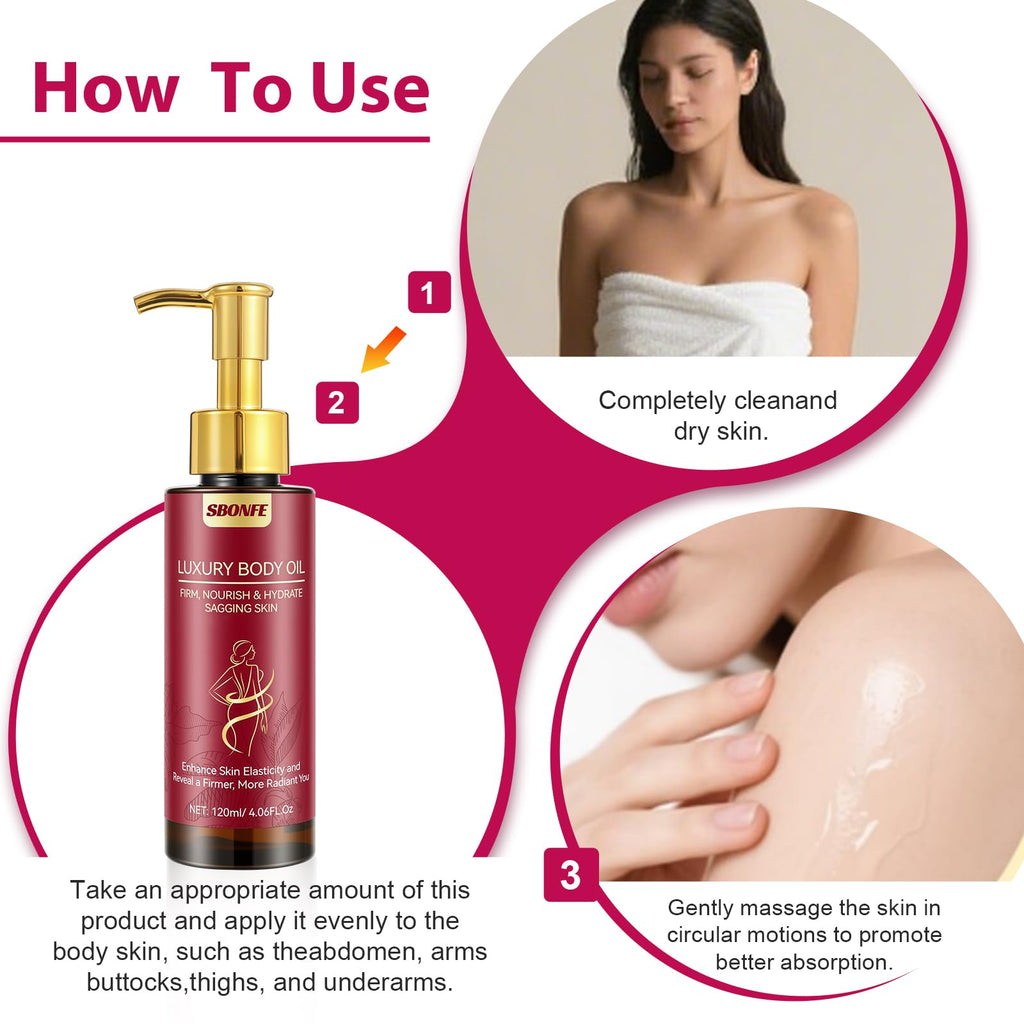SBONFE Body Firming Oil for Crepe Skin – Lightweight, Hydrating After-Shower Treatment