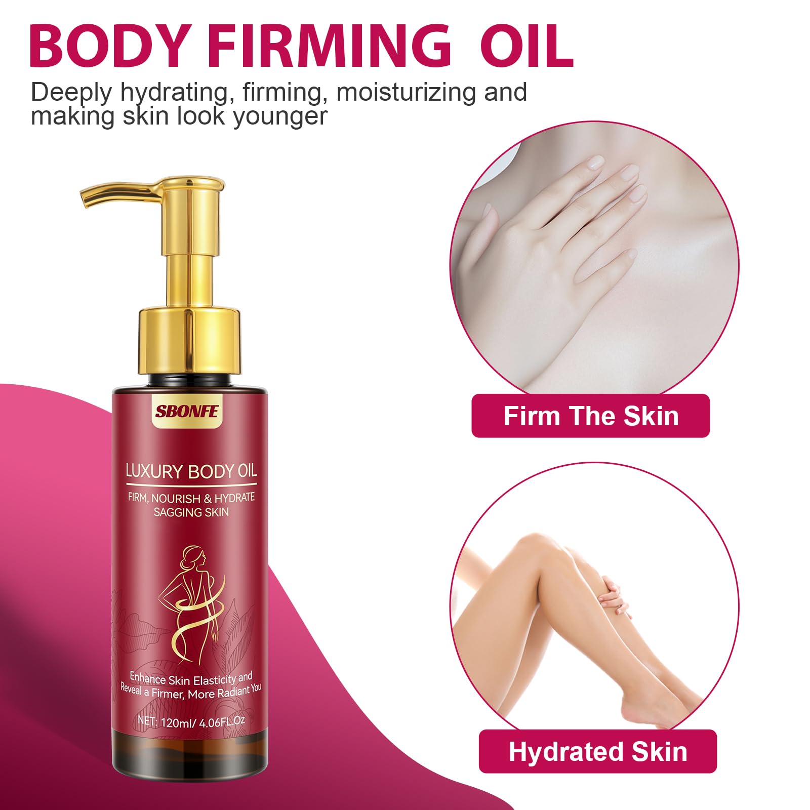 SBONFE Body Firming Oil for Crepe Skin – Lightweight, Hydrating After-Shower Treatment