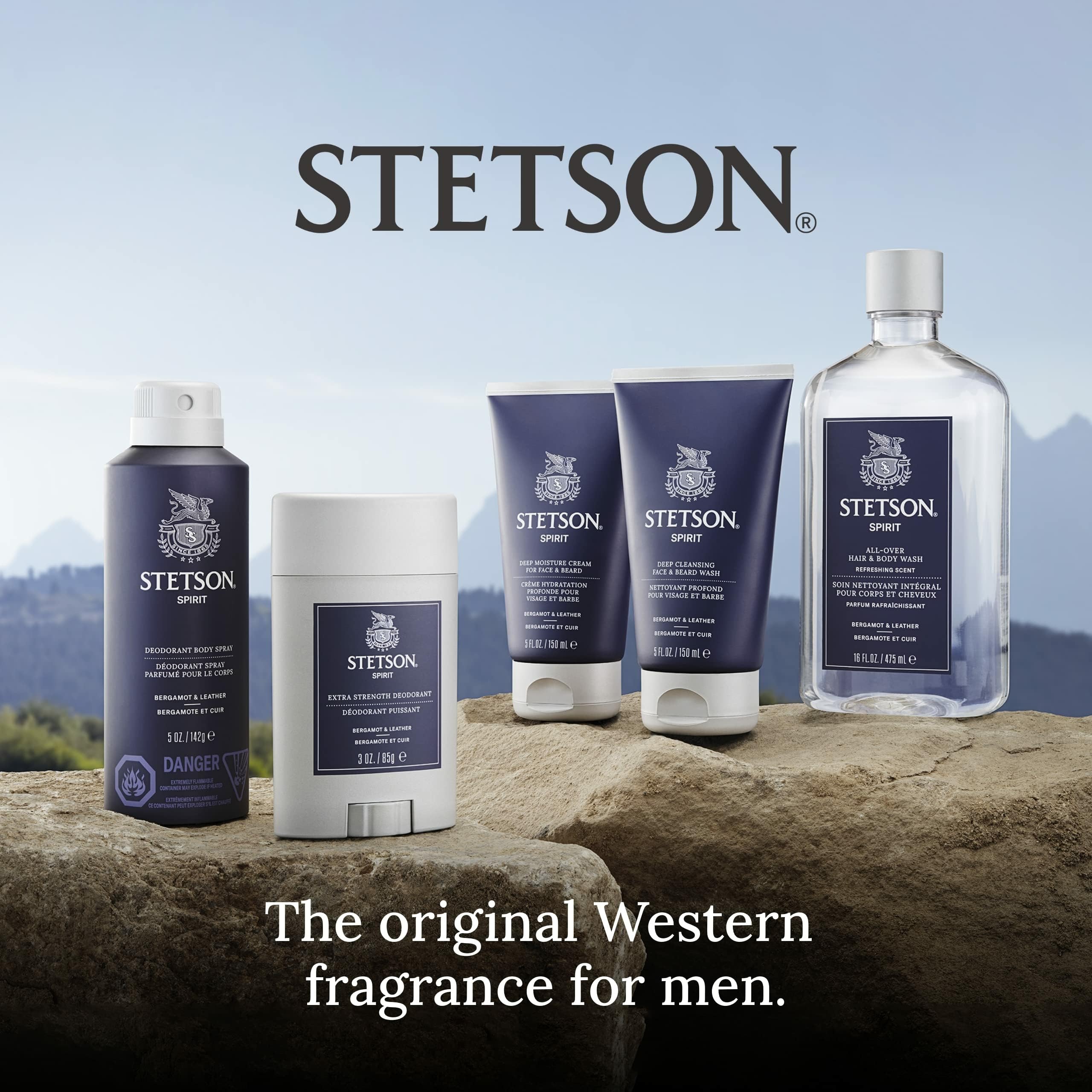 SCENT BEAUTY STETSON All Over Hair & Body Wash — Spirit, 16 oz, 3-Pack