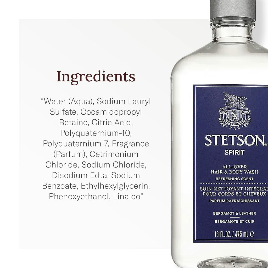 SCENT BEAUTY STETSON All Over Hair & Body Wash — Spirit, 16 oz, 3-Pack