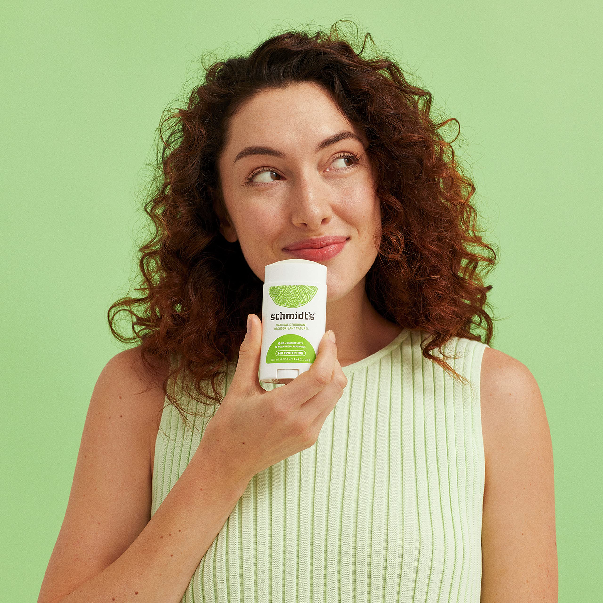 Schmidt's Bergamot + Lime Aluminum-Free Natural Deodorant – 24h Odor Protection, Pack of 3