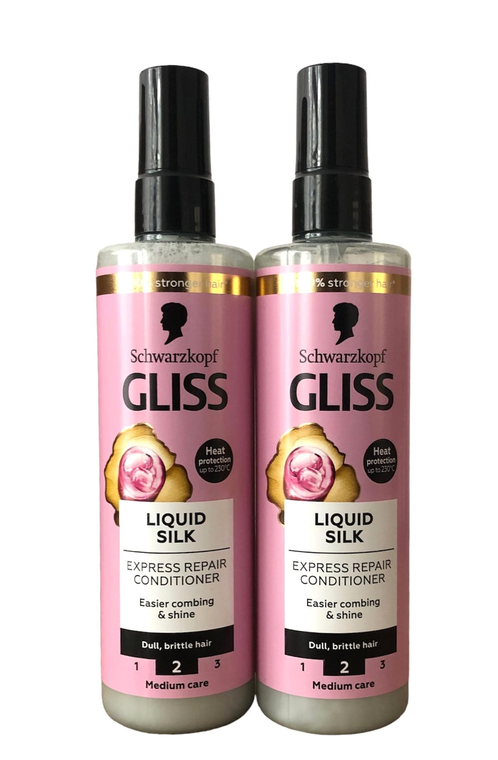 Schwarzkopf Gliss Liquid Silk Leave-In Conditioner with Keratin – 400 ml (2 x 200 ml)