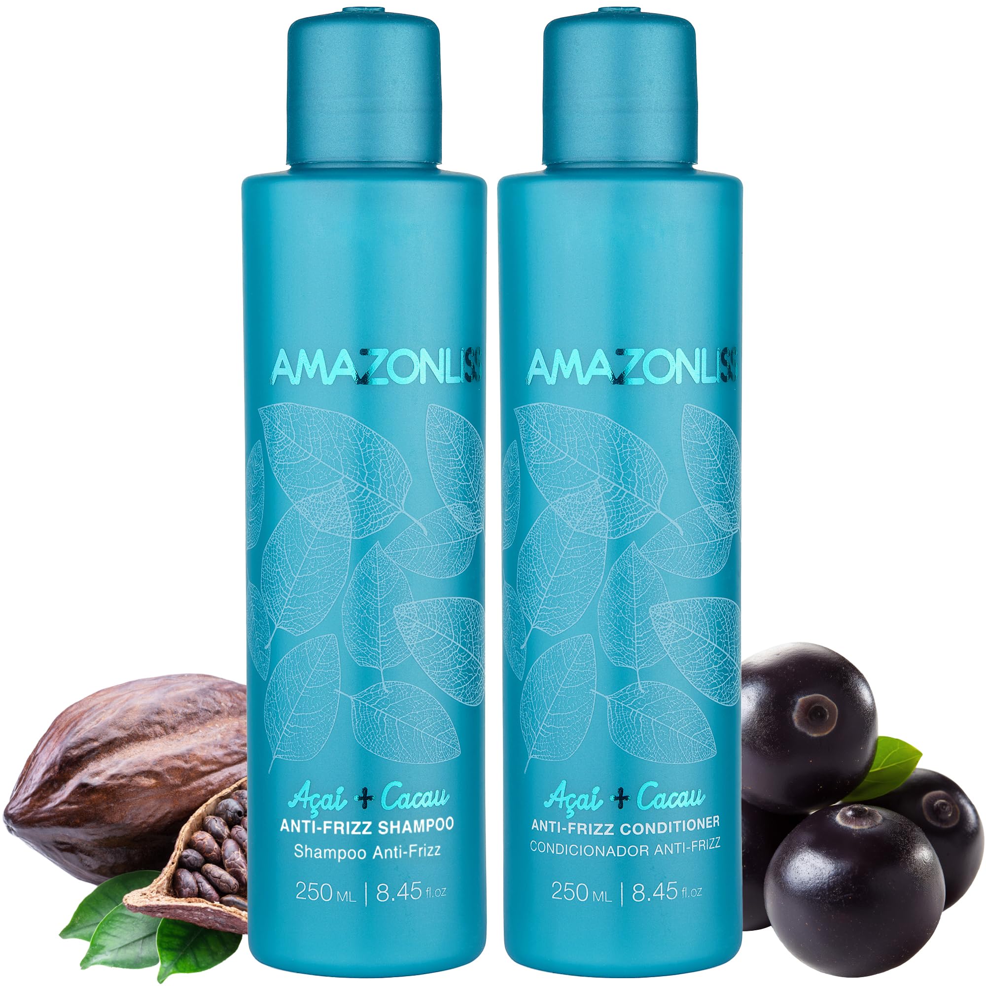 Scotch-Brite Amazonliss Anti-Frizz Keratin Treatment Set — Smooth, Soft, Shiny Hair (Shampoo & Conditioner, 8.45 fl oz)