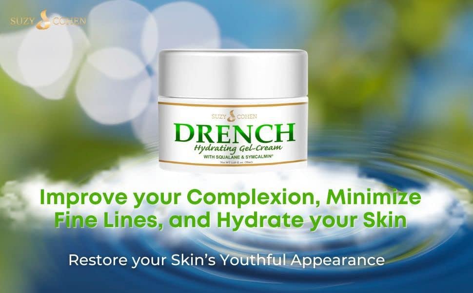 Script Essentials Suzy Cohen Drench Face Cream with Squalane & Aloe – Lightweight, Fragrance-Free Hydration (1.69 oz / 50 ml)