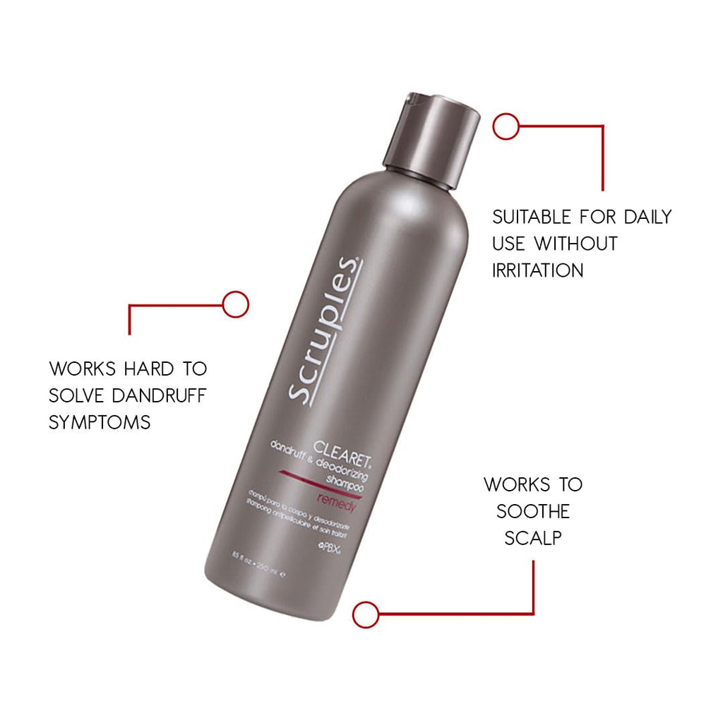 Scruples Clearet Dandruff & Deodorizing Shampoo – Soothe Dry, Itchy Scalp | 8.5 oz