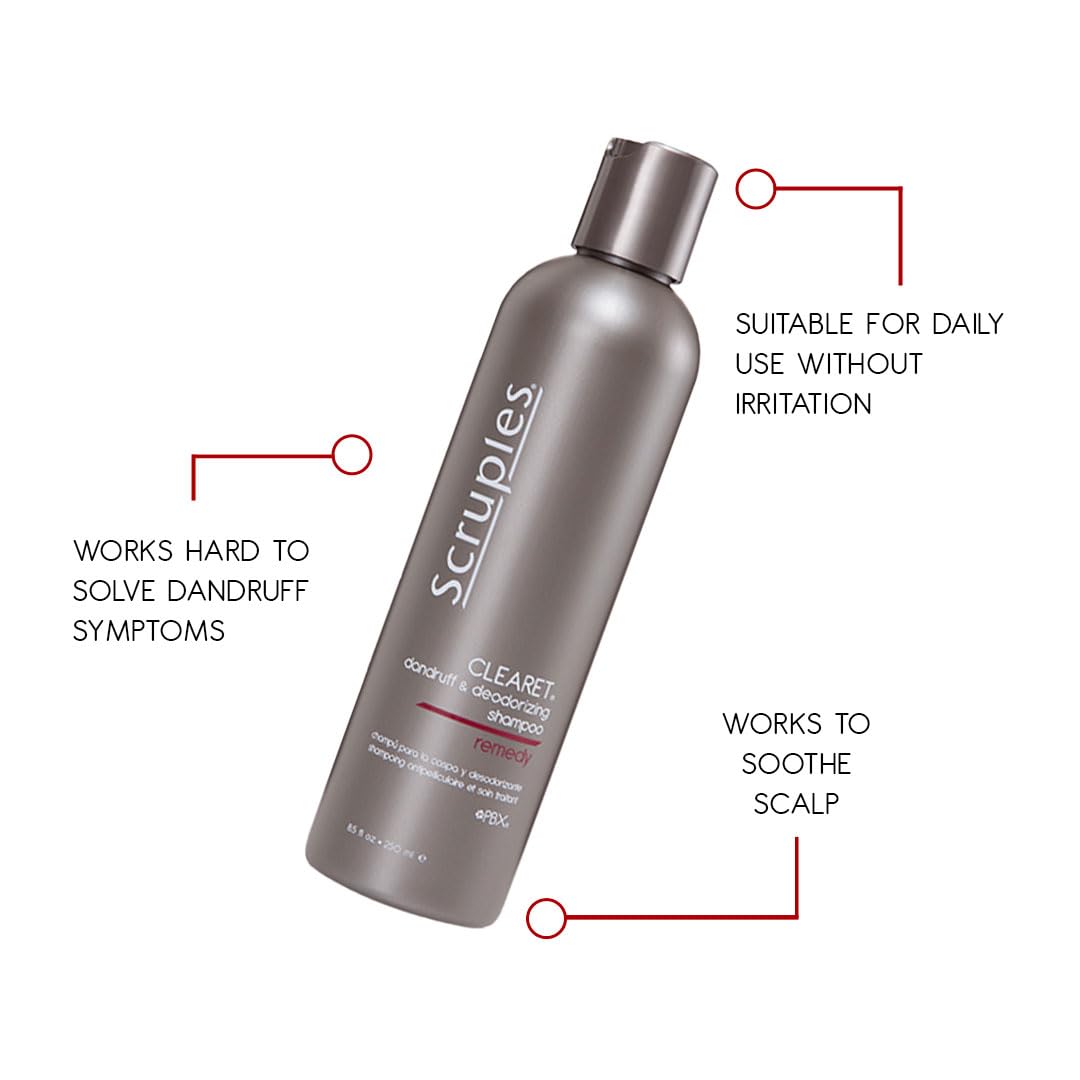 Scruples Clearet Dandruff & Deodorizing Shampoo – Soothe Dry, Itchy Scalp | 8.5 oz