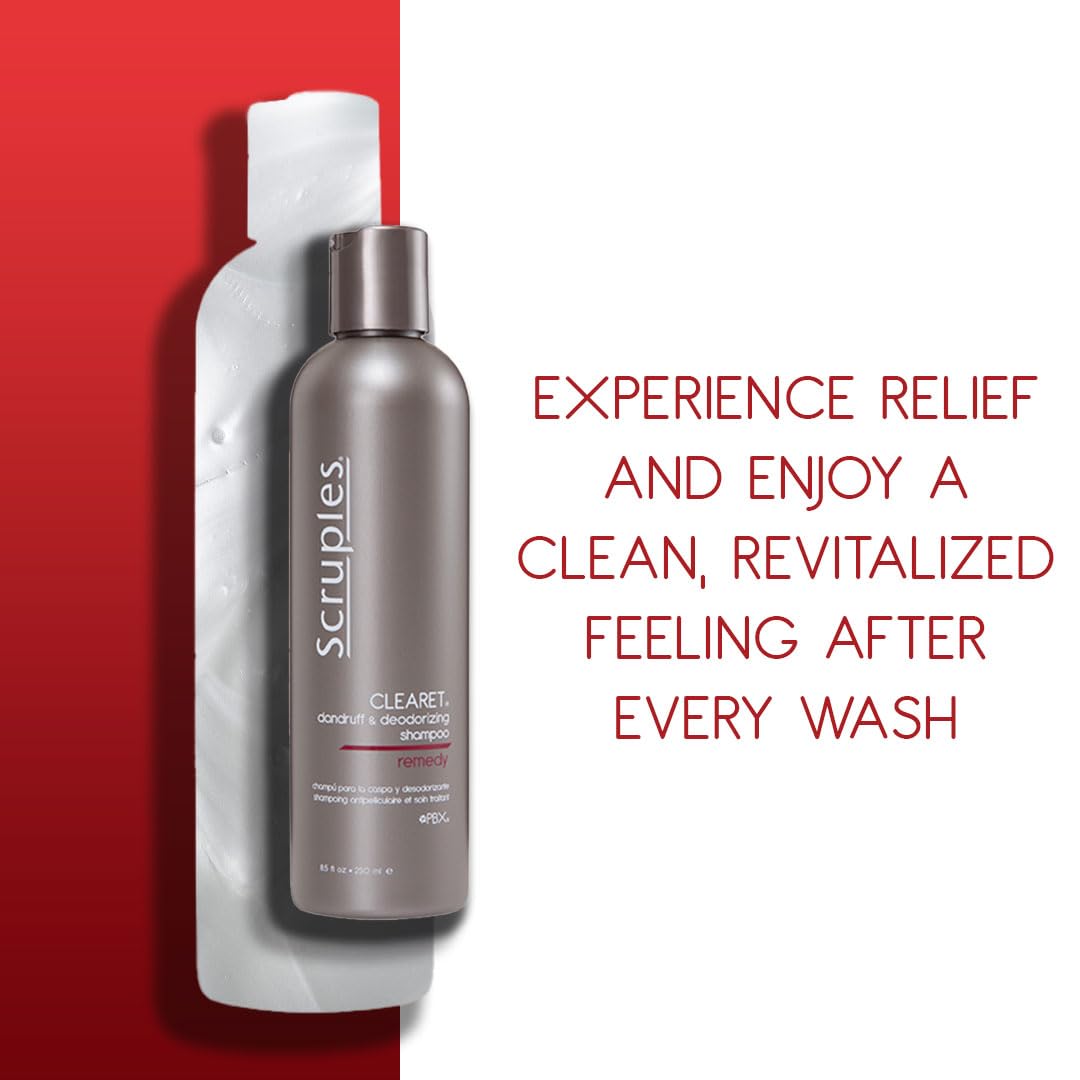Scruples Clearet Dandruff & Deodorizing Shampoo – Soothe Dry, Itchy Scalp | 8.5 oz