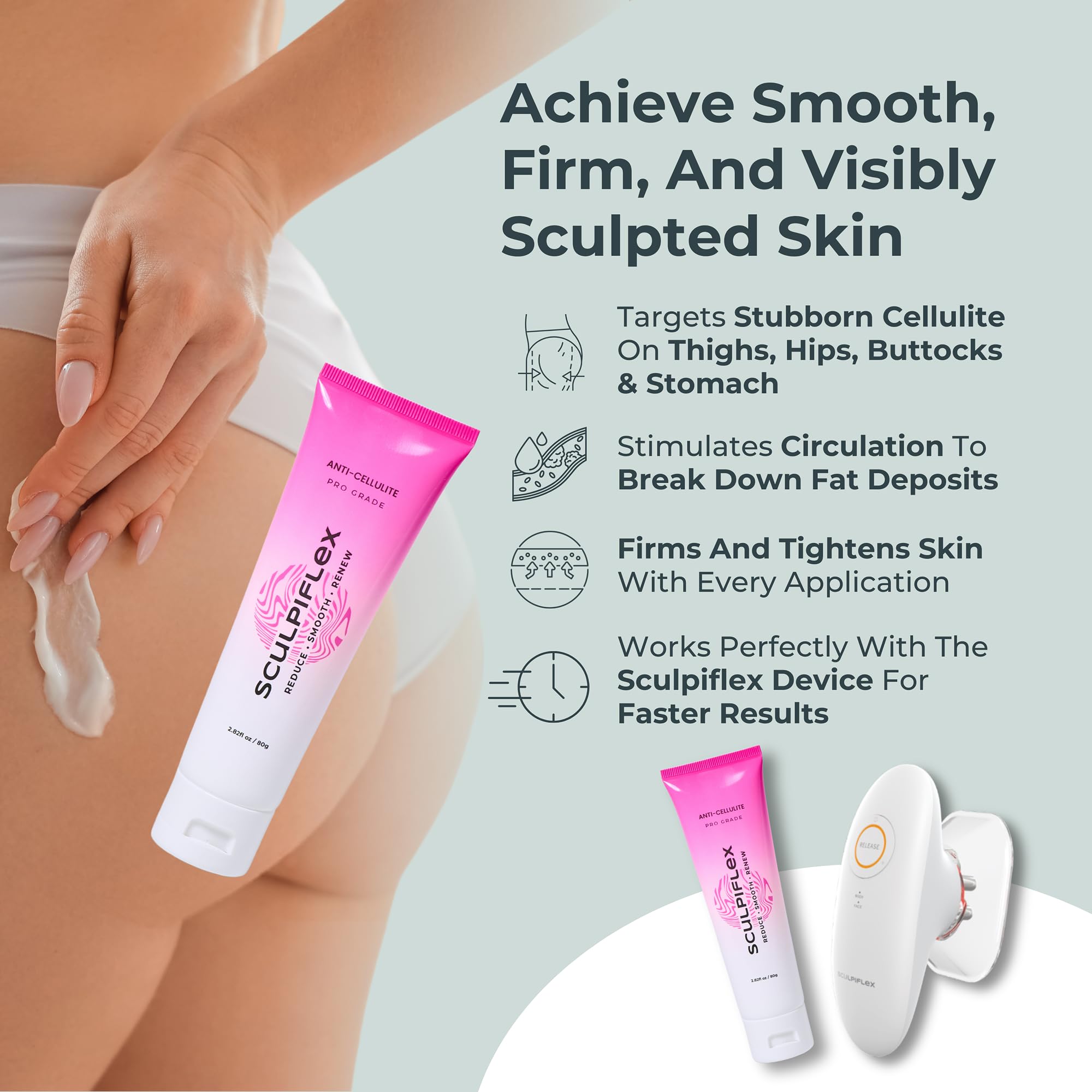 SCULPIFLEX Anti Cellulite Cream – Lifting & Firming Body Cream for Arms, Stomach & Legs