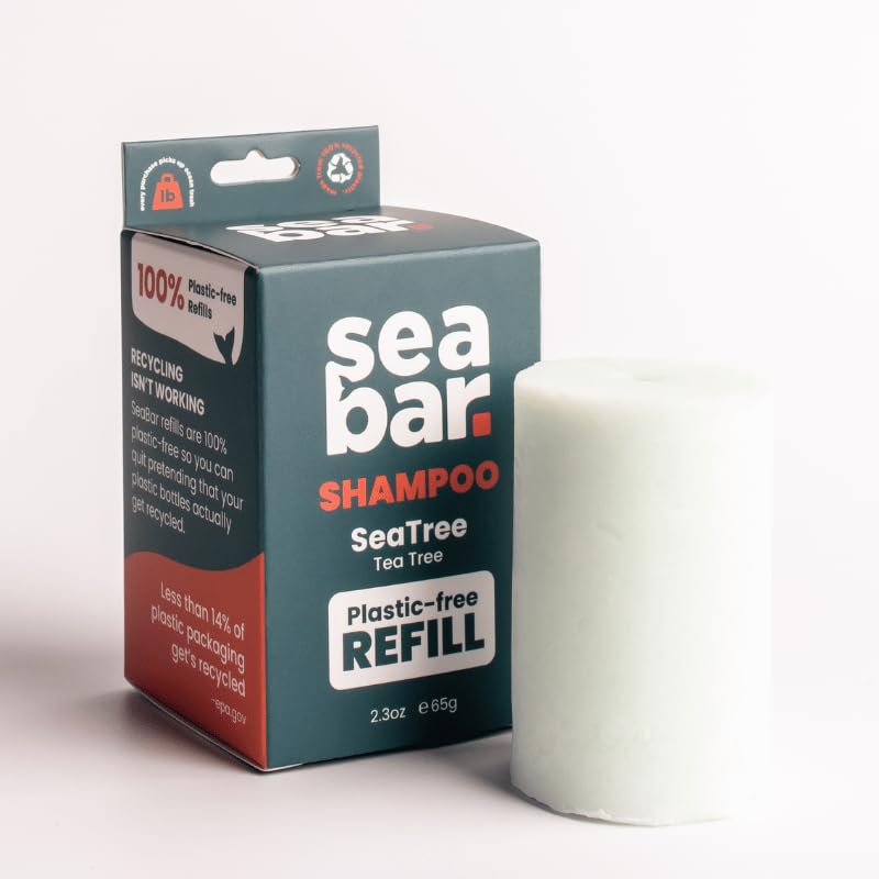 SeaBar Shampoo Bar Refill – All-Natural, Vegan, Sulfate-Free Hair Care with SeaTree Oil