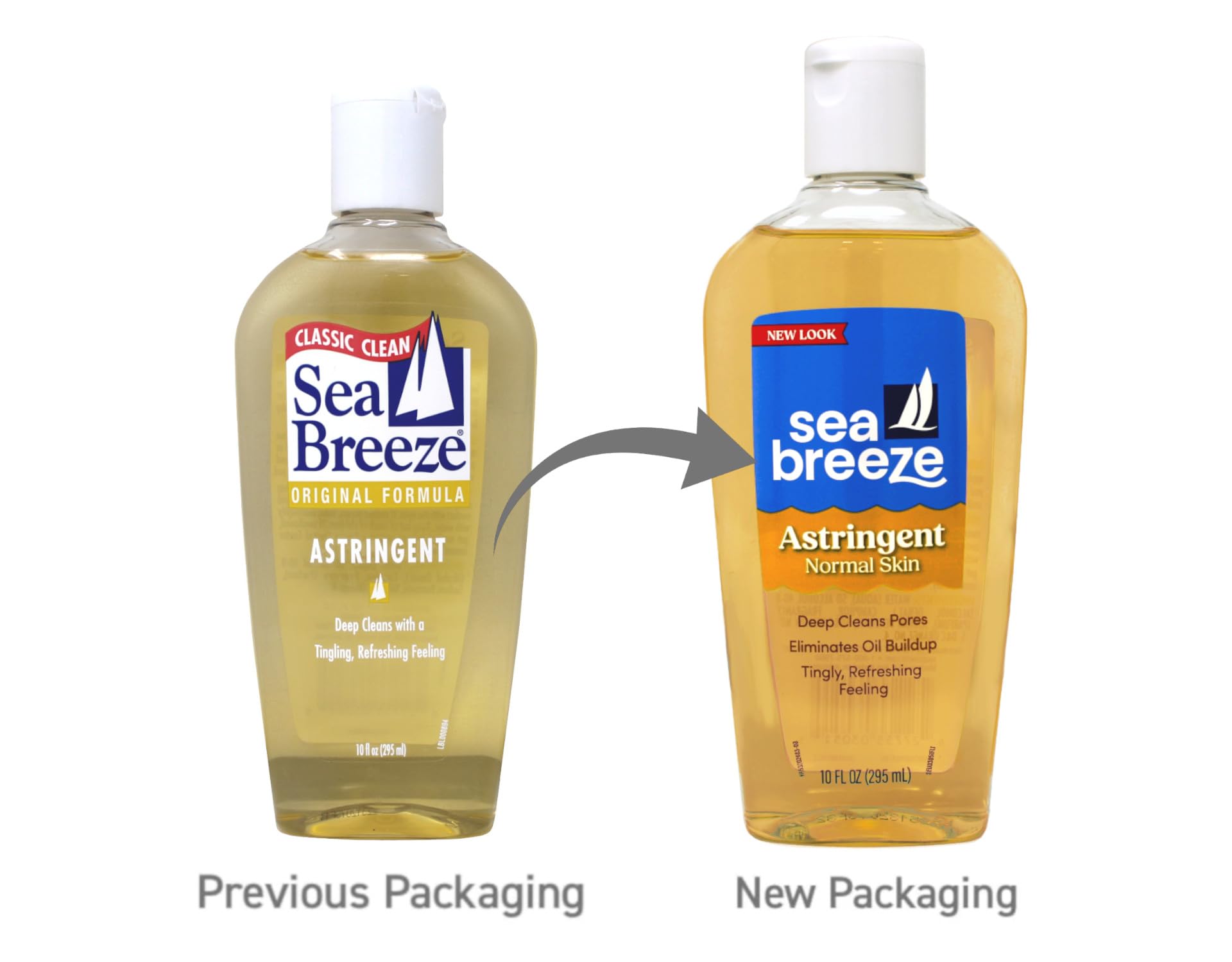 Sea Breeze Astringent for Normal Skin – Deep Clean Pores – 10 oz (Pack of 6)
