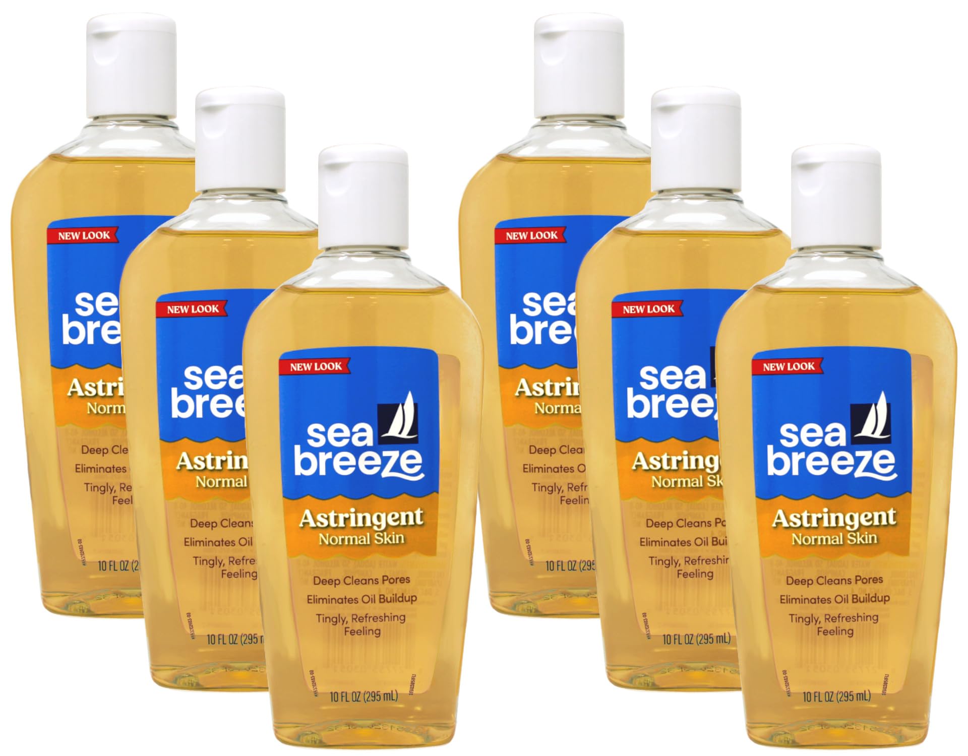 Sea Breeze Astringent for Normal Skin – Deep Clean Pores – 10 oz (Pack of 6)