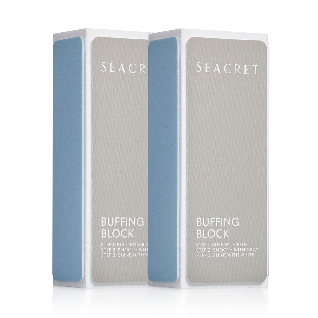 SEACRET Minerals Professional Nail Buffer Block – 3-Way Buffing for Salon-Quality Shine (2-Pack)