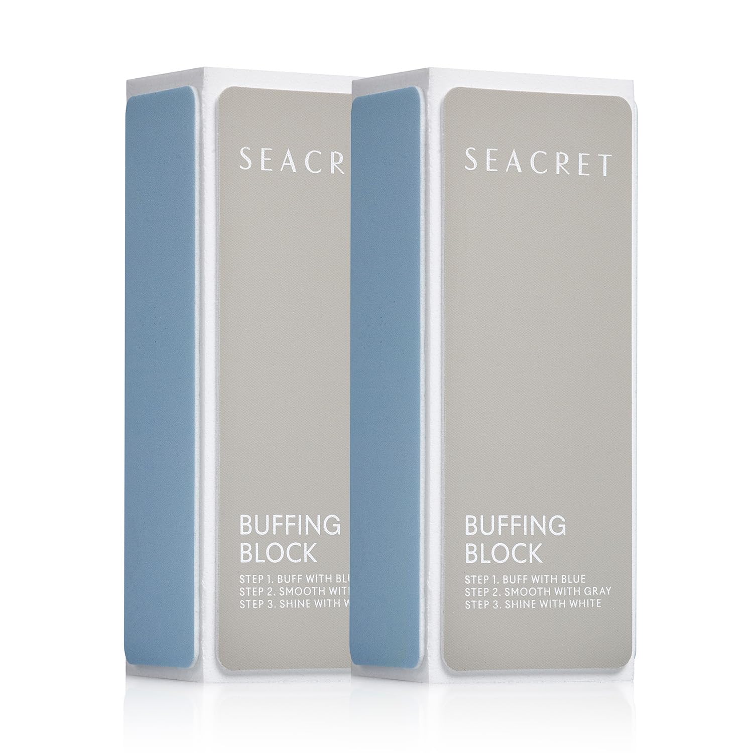 SEACRET Minerals Professional Nail Buffer Block – 3-Way Buffing for Salon-Quality Shine (2-Pack)
