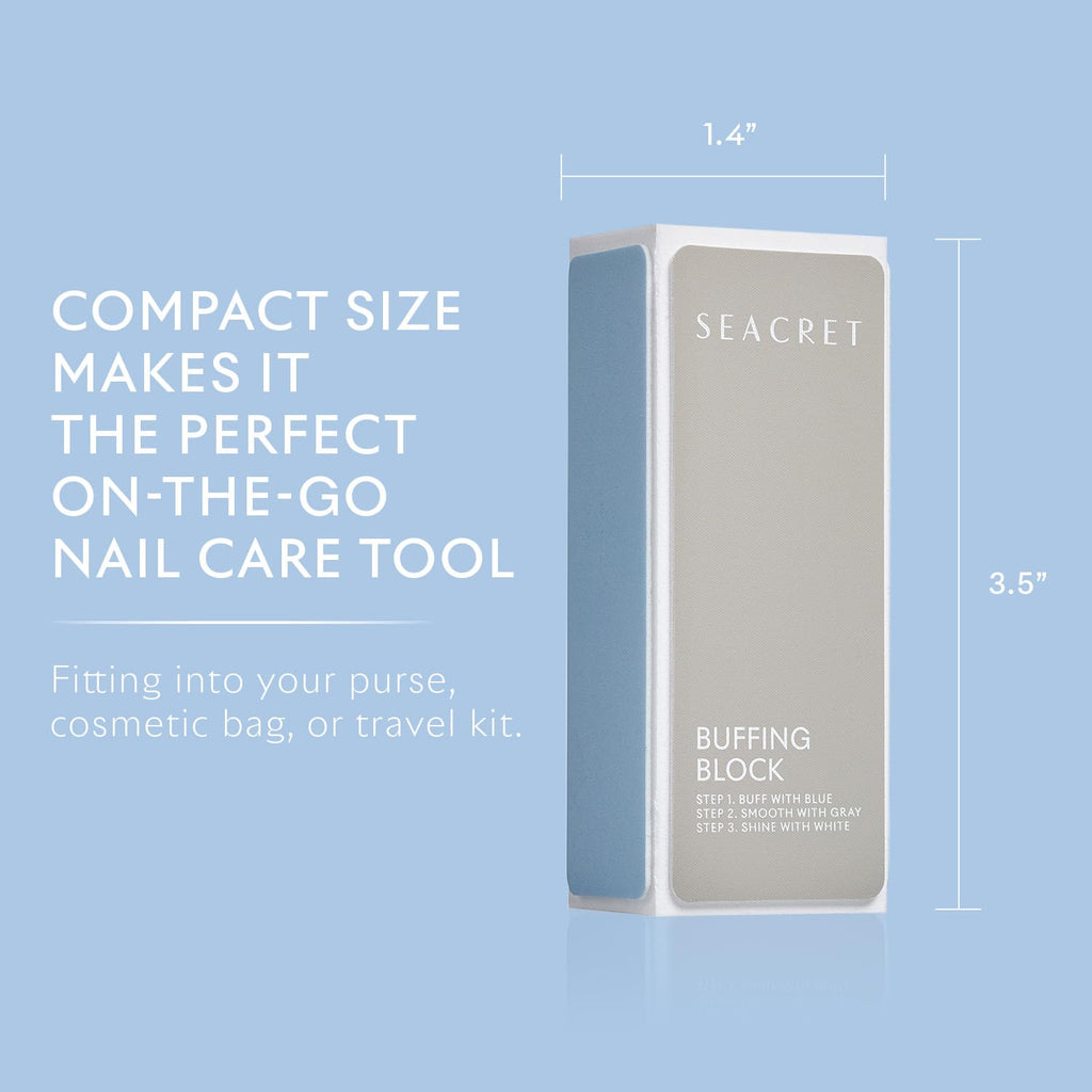 SEACRET Minerals Professional Nail Buffer Block – 3-Way Buffing for Salon-Quality Shine (2-Pack)
