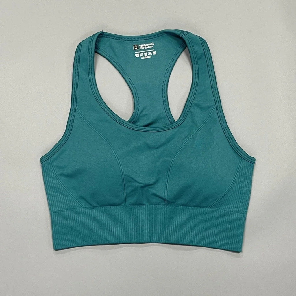 Seamless Sports Bra Set with Peach Hip Trousers – Super Stretch Long Sleeve Yoga Outfit S, M, L