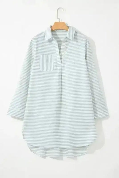 White Stripe Seaside Stripes Cotton Cover-Up Women UK | S–2XL