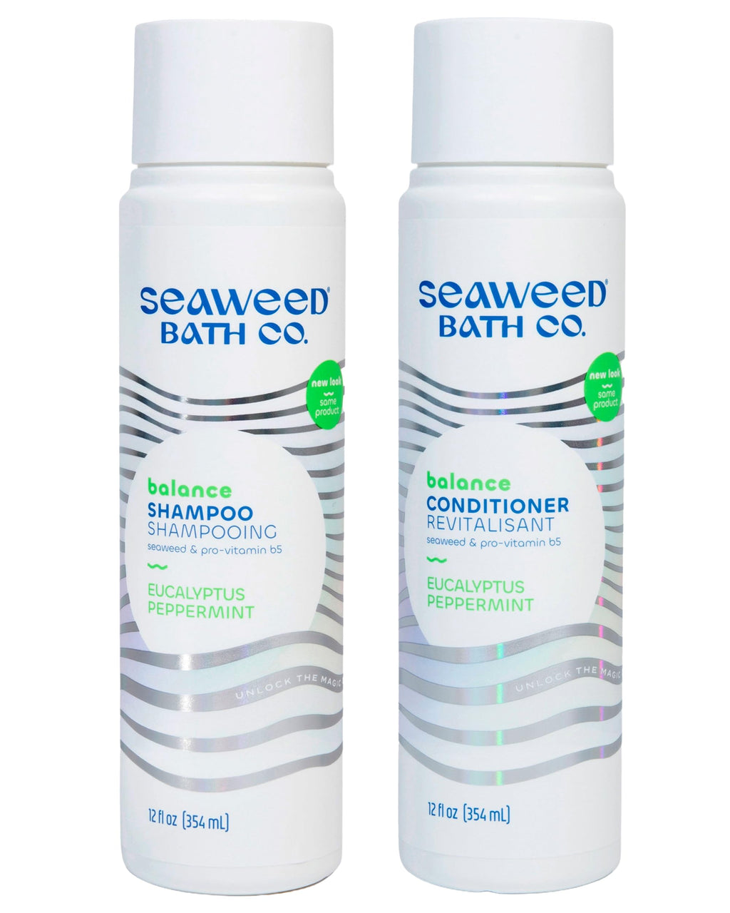 Seaweed Bath Co. Balance Shampoo & Conditioner Set – Eucalyptus Peppermint (12 oz x2)
