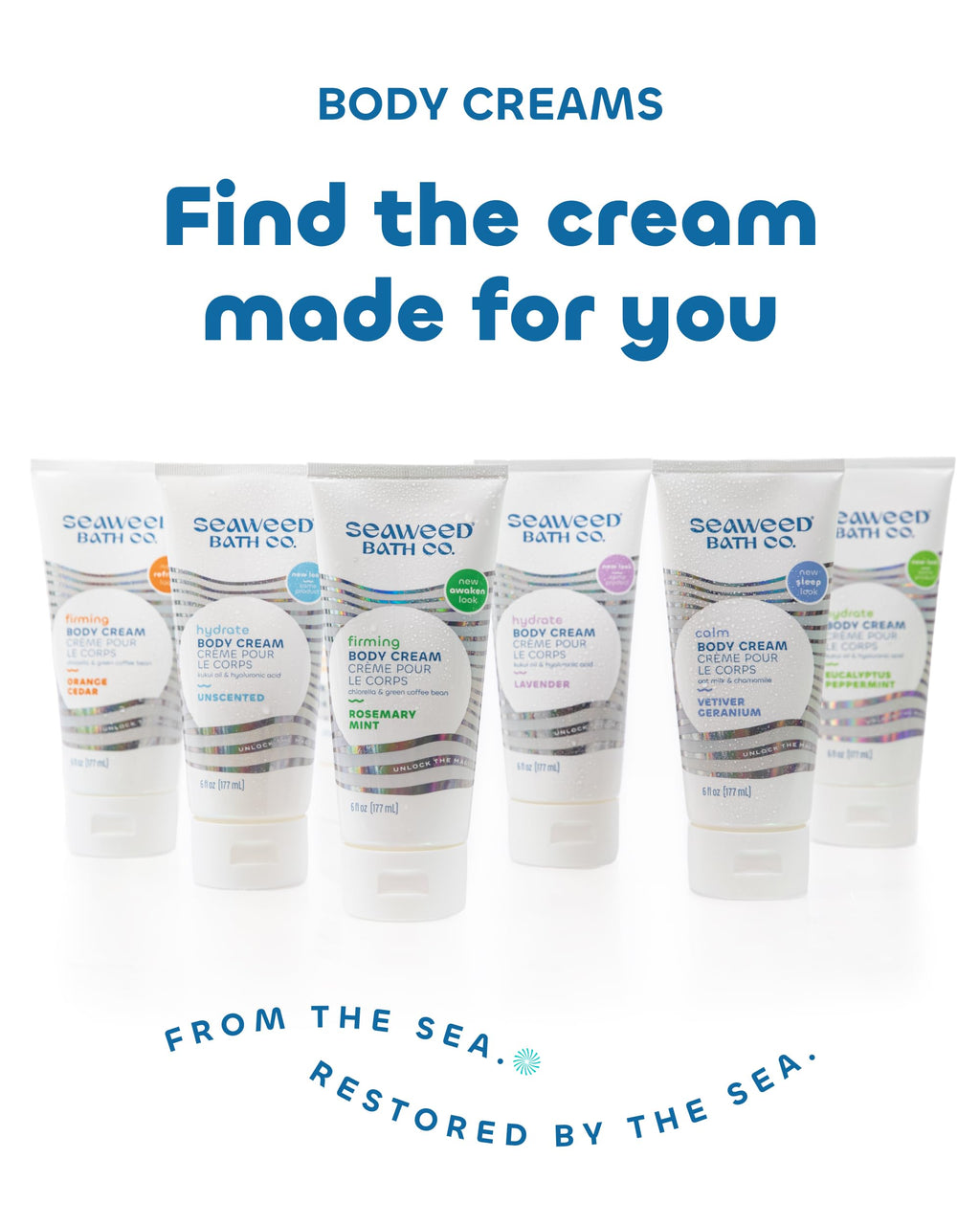 Seaweed Bath Co. Calm Body Cream – Vetiver Geranium | Soothing Vegan Hand & Body Lotion 6 oz