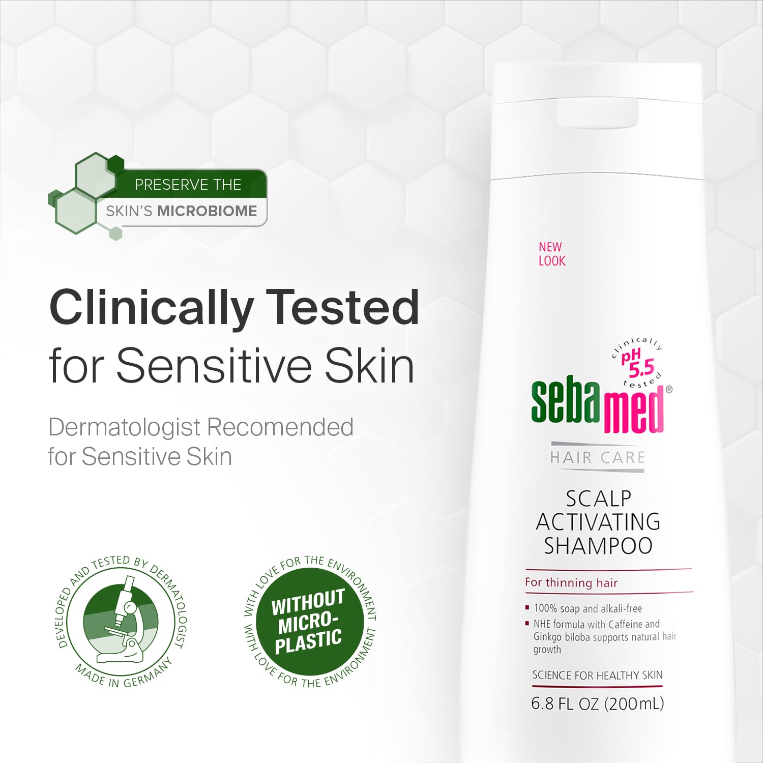 Sebamed Scalp Activating Shampoo for Thinning Hair – Supports Natural Growth | Paraben-Free | Pack of 2 (200 ml each)
