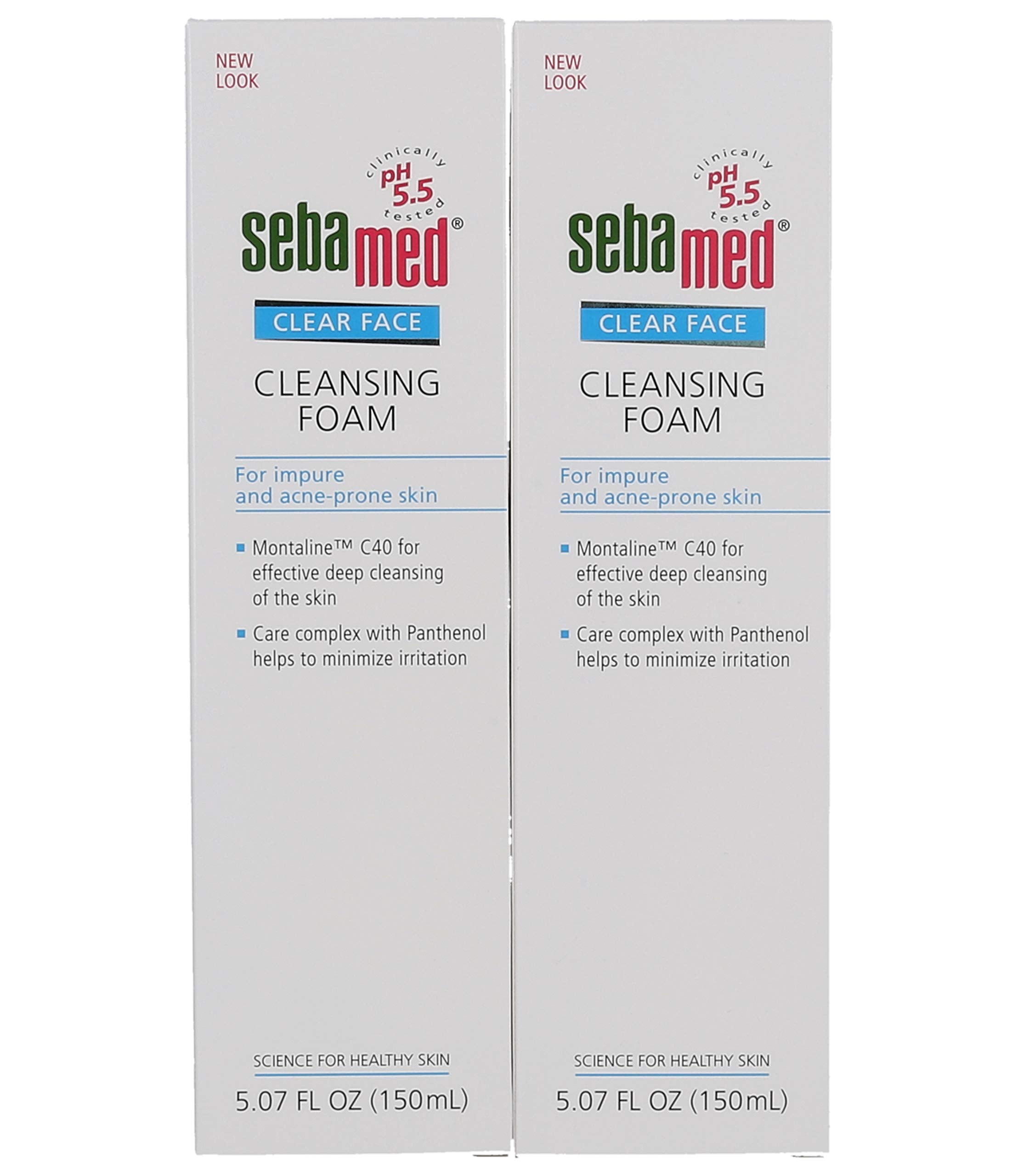 Sebamed Clear Face Cleansing Foam – Gentle Daily Cleanser for Oily, Acne-Prone Skin (2 x 5.07 fl oz)