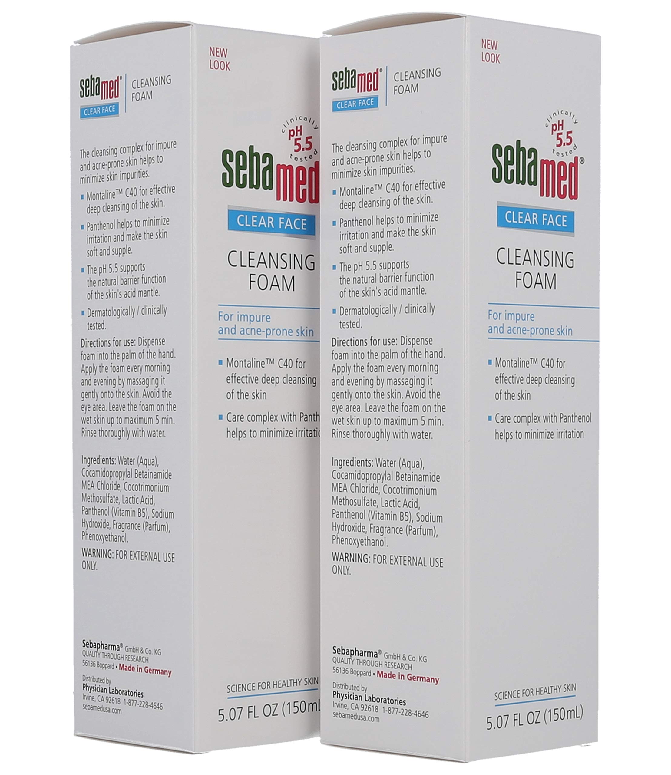 Sebamed Clear Face Cleansing Foam – Gentle Daily Cleanser for Oily, Acne-Prone Skin (2 x 5.07 fl oz)