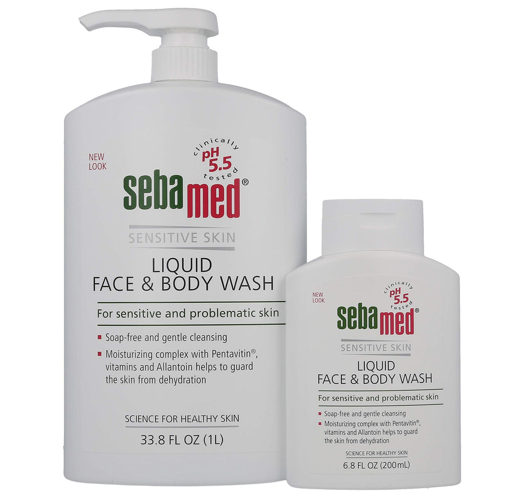 SEBAMED Liquid Face and Body Wash – 1L + 200mL Bundle | Gentle, pH-Balanced Cleanser