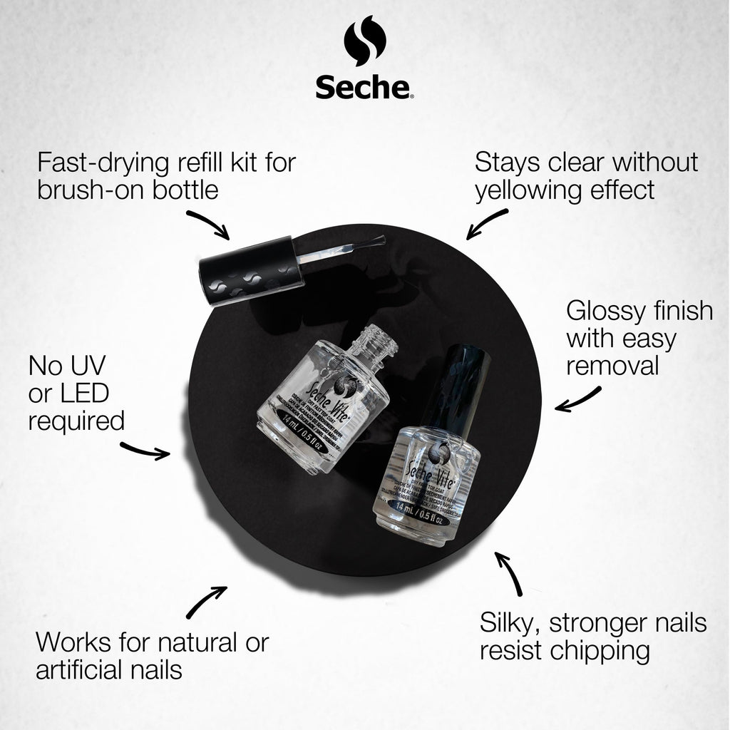 Seche Vite Dry Fast Top Coat Refill Kit – 16 oz + 4 x 0.50 oz Bottles