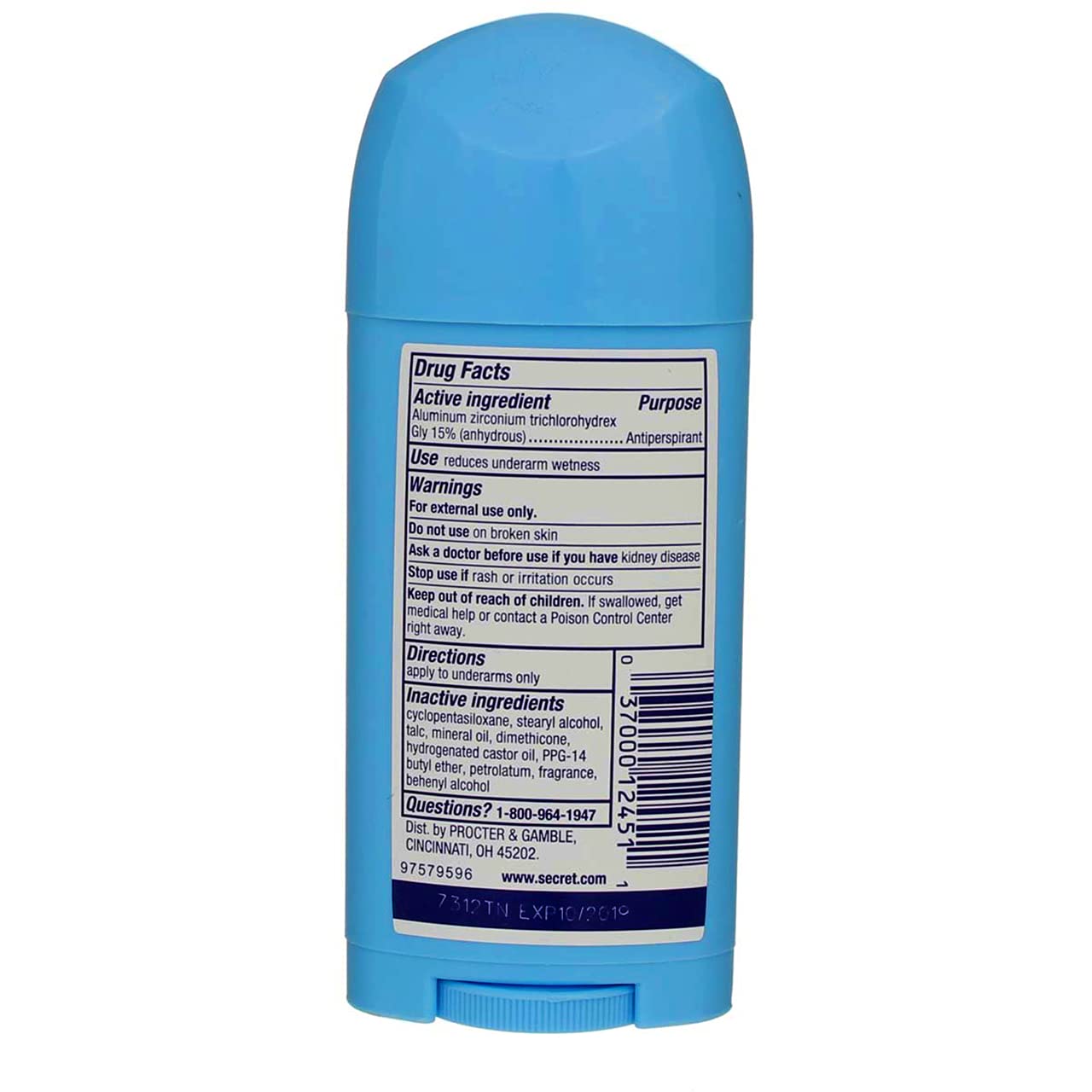 Secret Anti-Perspirant Deodorant Solid Powder Fresh – 2.7 oz, 8-Pack