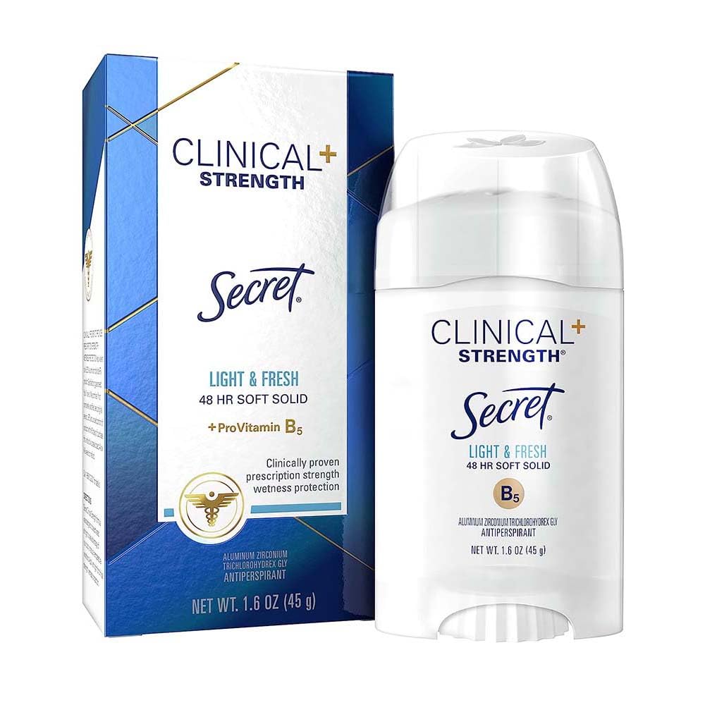 Secret Clinical Strength Soft Solid Deodorant – Light & Fresh Scent, 1.60 oz, Pack of 3