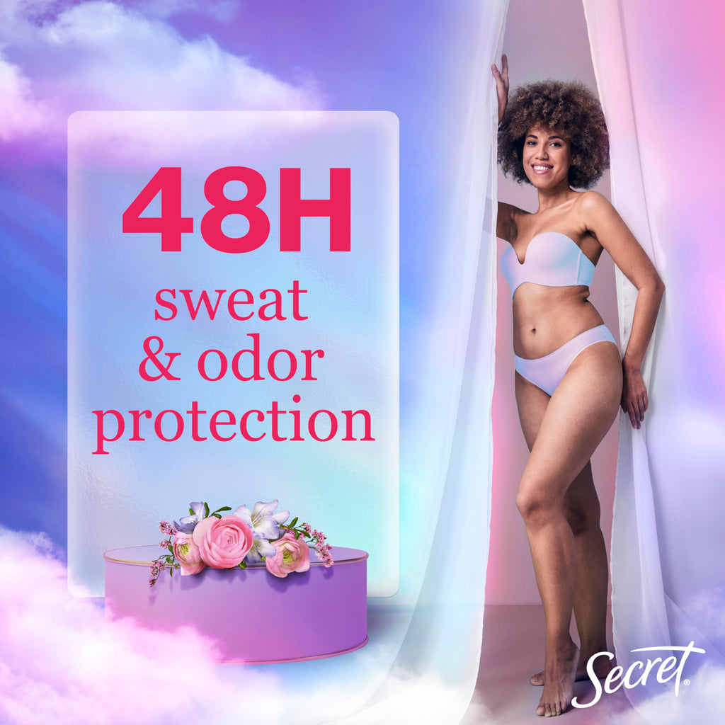 Secret Dry Spray Antiperspirant for Women — 48h Sweat & Odor Protection, Rose Scent (Pack of 3)