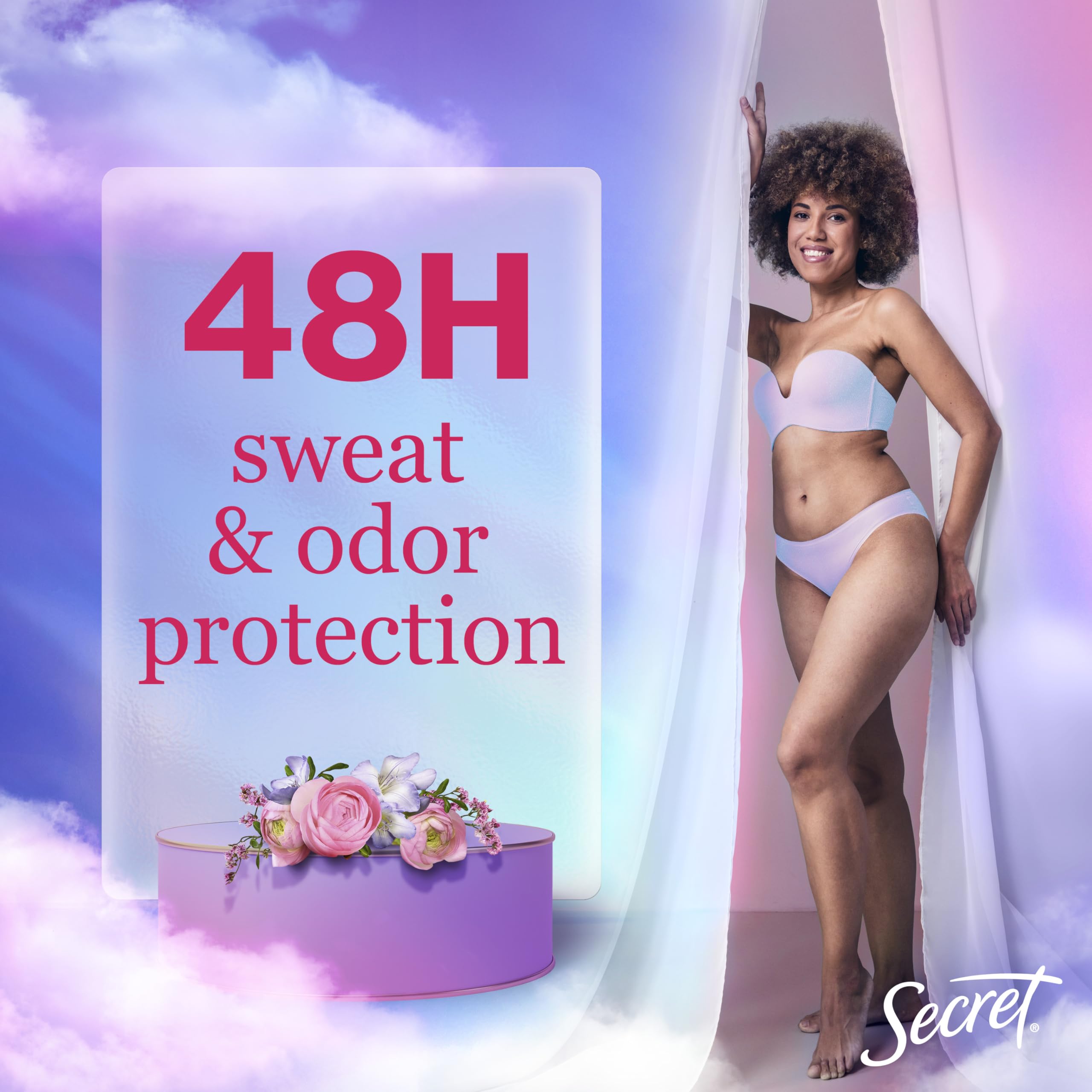 Secret Dry Spray Antiperspirant for Women — 48h Sweat & Odor Protection, Rose Scent (Pack of 3)