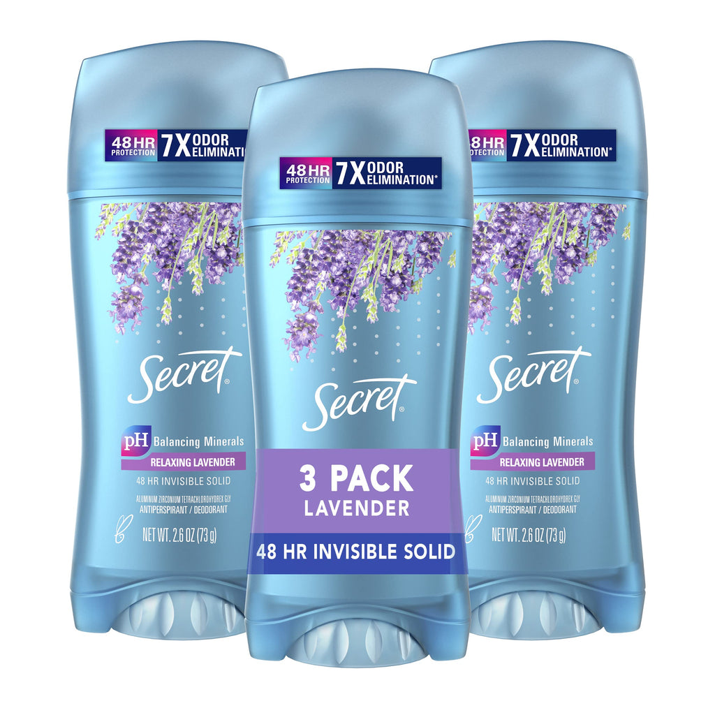 Secret Fresh Luxe Lavender Invisible Solid Antiperspirant & Deodorant — 3 Count