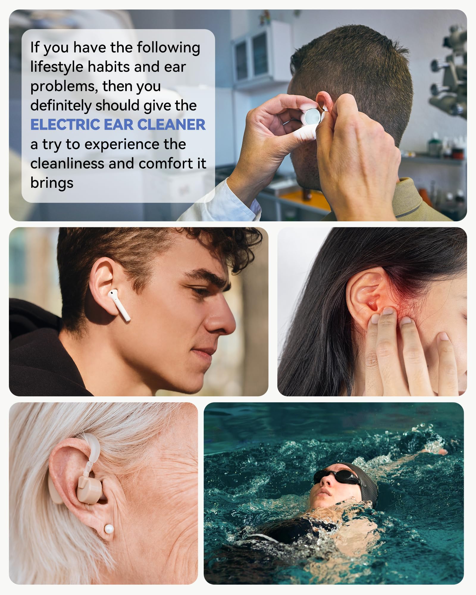 SEEDEAR Electric Ear Wax Removal Kit — 4 Water Pressure Modes, 300ml Tank, IPX7 Waterproof