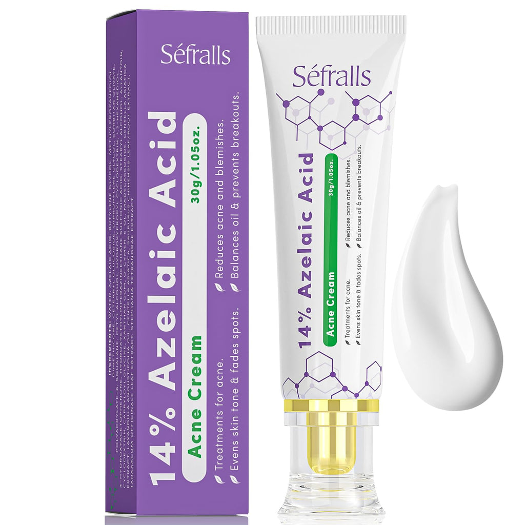 Sefralls 14% Azelaic Acid Acne Cream – Redness Relief, Acne Prevention, 1 Oz