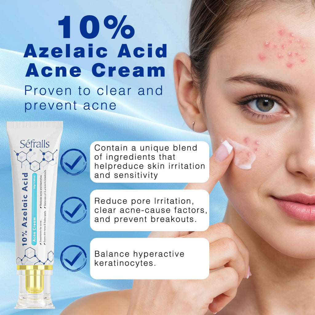 Sefralls 10% Azelaic Acid Cream — Acne & Redness Relief, 1 oz