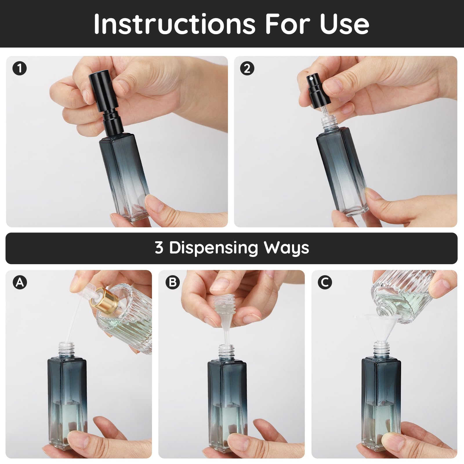 Segbeauty Glass Perfume Spray Bottle – 5-Pack 20ml Travel Atomizers