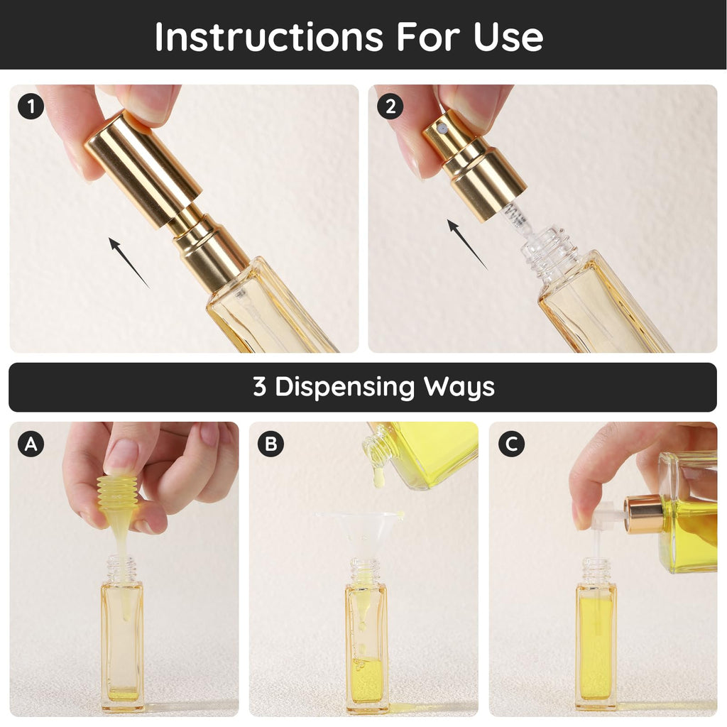Segbeauty 10ml Empty Travel Perfume Bottle Set — 10 Glass Atomizers, Leakproof & Refillable