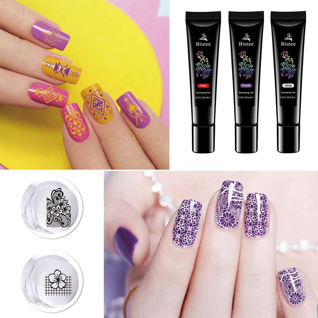 SEISSO Stamping Polish Gels – 8 Colors UV/LED Soak-Off Nail Art Kit