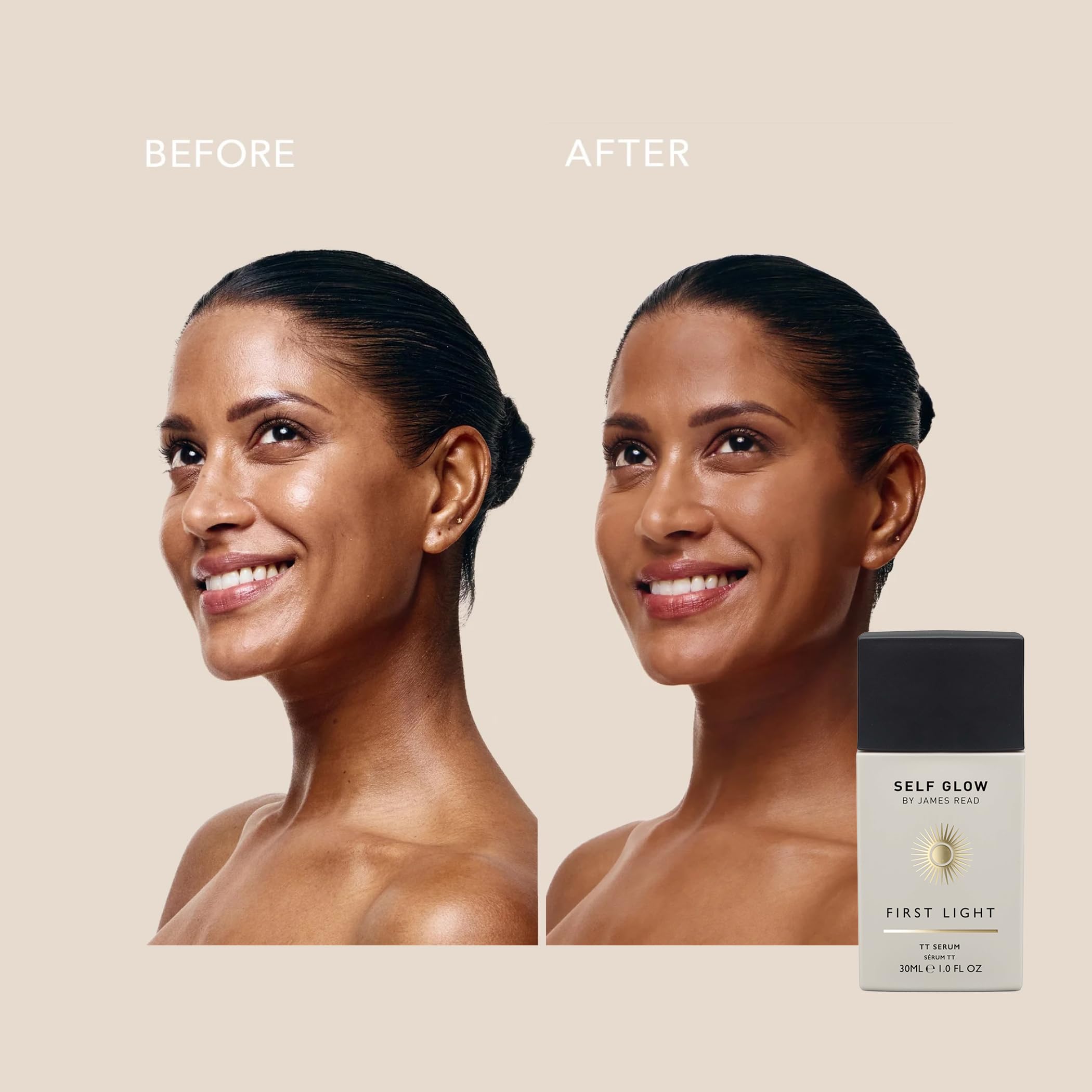 Self Glow by James Read - First Light Tinted Tan Serum | Buildable Matte Tan & Hydration (30 mL)