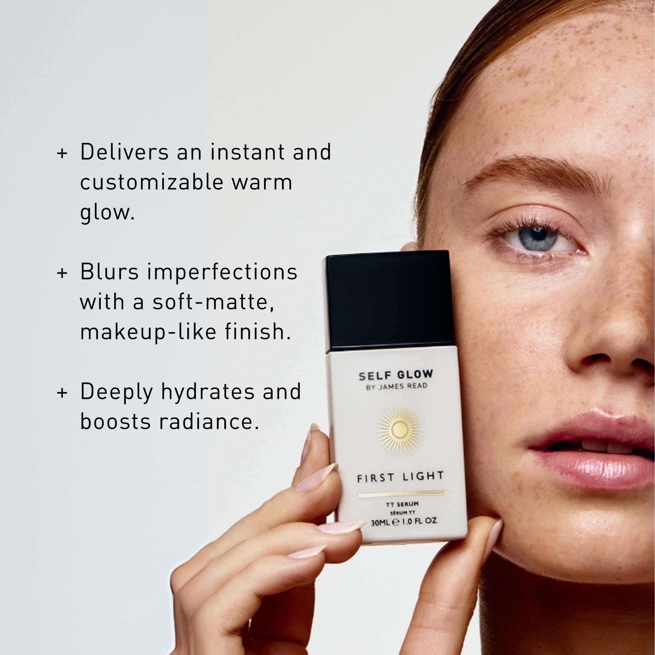 Self Glow by James Read - First Light Tinted Tan Serum | Buildable Matte Tan & Hydration (30 mL)