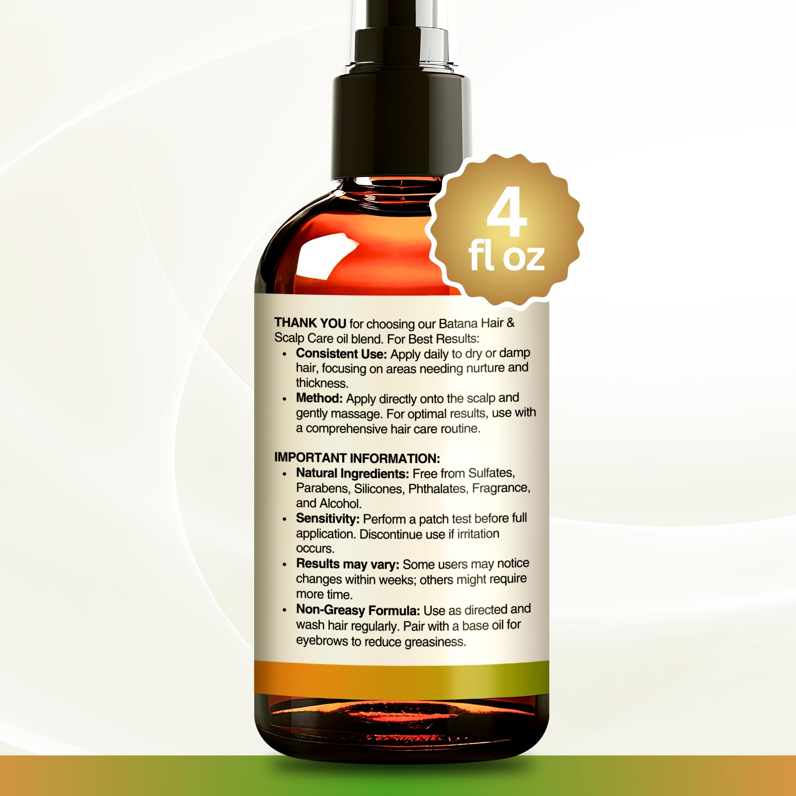 SELFWISE Batana Oil for Hair Growth – Organic Rosemary Castor Blend, 4oz