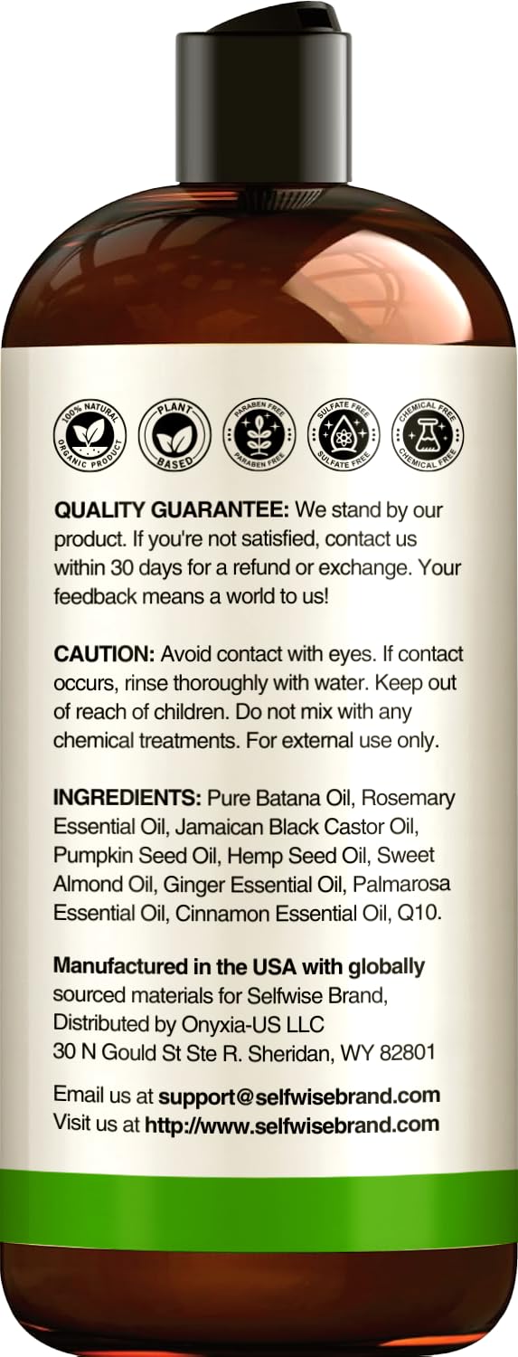 SELFWISE Batana Oil for Hair Growth – 100% Pure, Organic, Cold-Pressed, Unrefined from Honduras