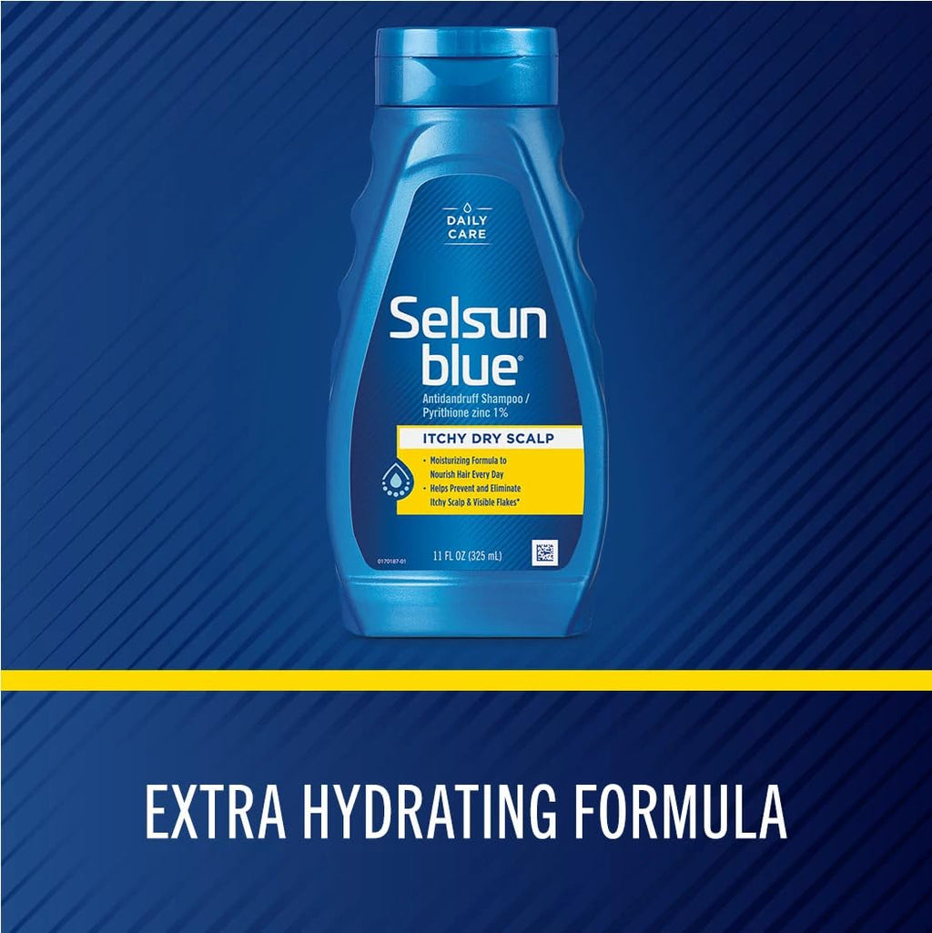 Selsun Blue Itchy Dry Scalp Anti-Dandruff Shampoo – Extra-Hydrating Formula, 2-Pack