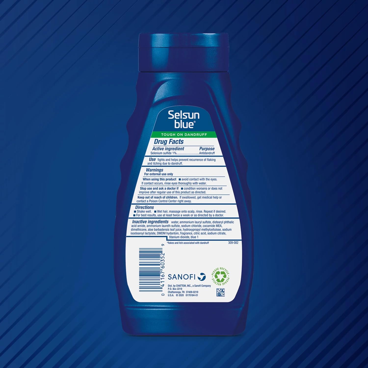 Selsun Blue Moisturizing Anti-Dandruff Shampoo with Aloe, 11 fl oz (Pack of 2) — Selenium Sulfide 1%