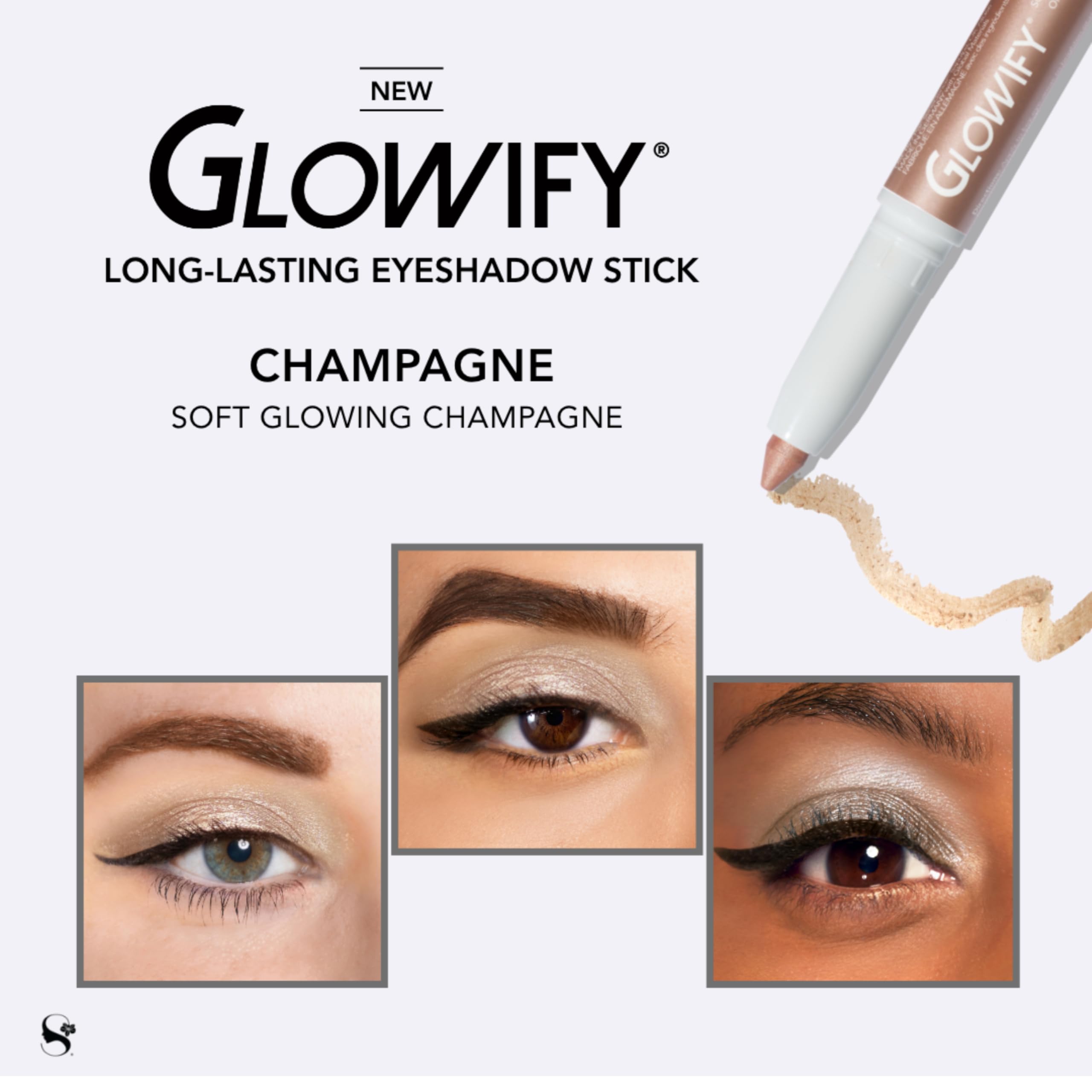 SeneGence Glowify Long-Lasting Eyeshadow Stick in Champagne | Multi-Use Highlighter for Eyes, Cheeks, Brow Bone